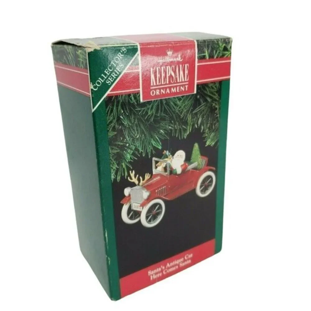 Hallmark 1991‎ Here Comes Santa 13th Antique Car Ornament Model A Auto Vintage